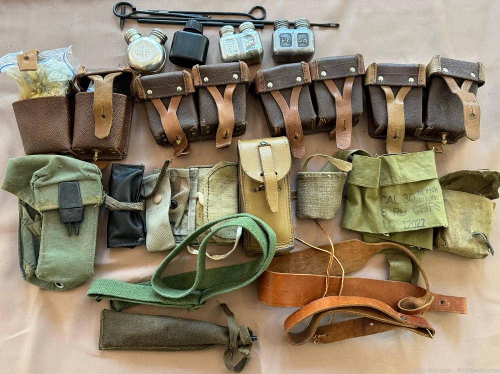 Misc. Lot of Ammo Pouches, Cleaning Kits, Oil Cans, Etc. Mosin Nagant-img-0