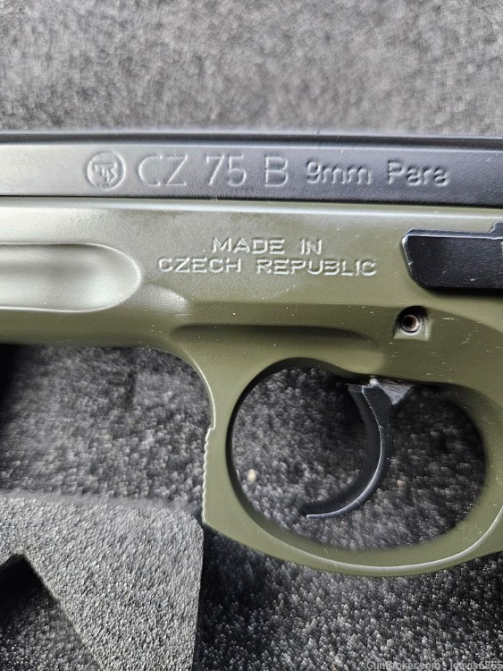CZ, 9 MM, 75 B Tactical, two tone black and green-img-4