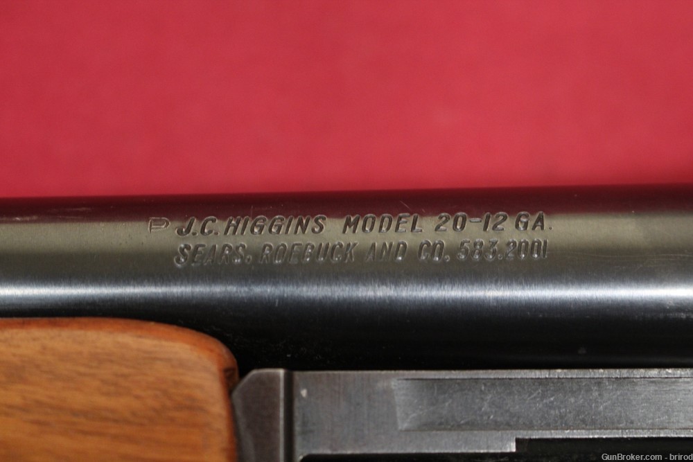 JC Higgins M20 12ga Pump Shotgun - 28" Barrel, Blued W/Wood Stocks - NICE!-img-1