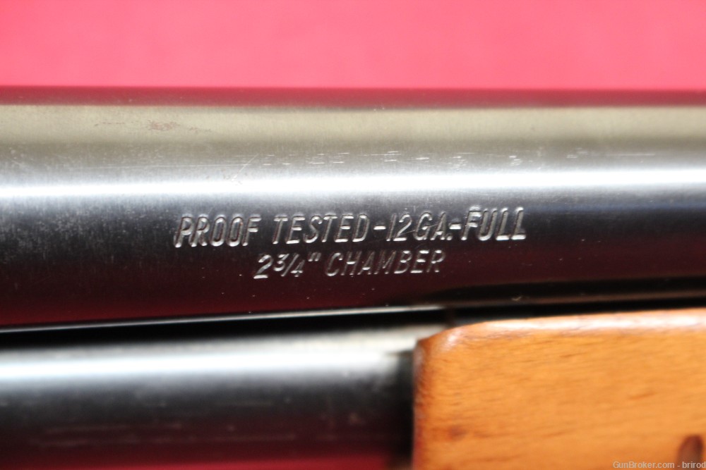 JC Higgins M20 12ga Pump Shotgun - 28" Barrel, Blued W/Wood Stocks - NICE!-img-2