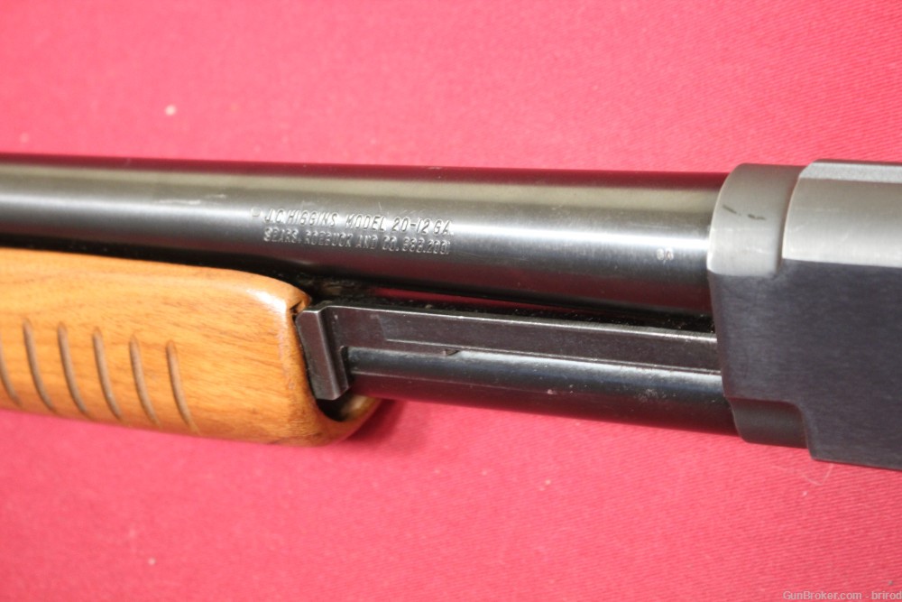 JC Higgins M20 12ga Pump Shotgun - 28" Barrel, Blued W/Wood Stocks - NICE!-img-17