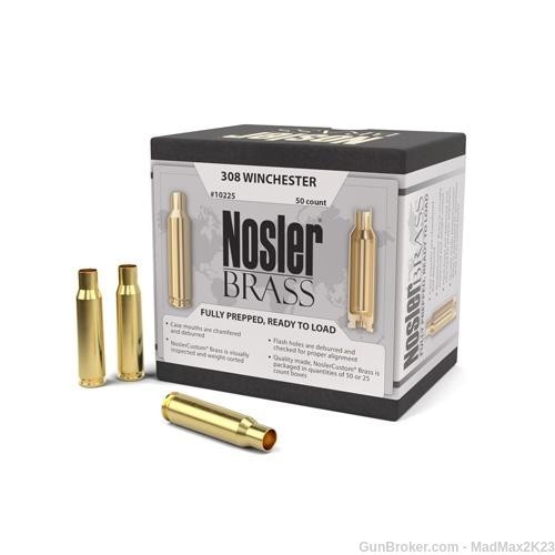 250 NEW - NOSLER Custom Brass 308 Winchester #10225 (5 Boxes of 50)-img-2