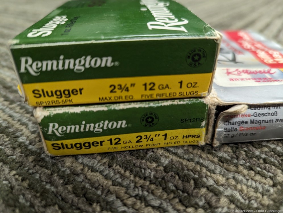 23 Rds Remington Slugger Rottweil Brenneke 12 Ga Slugs 2.75 & 3" -FREE SHIP-img-1