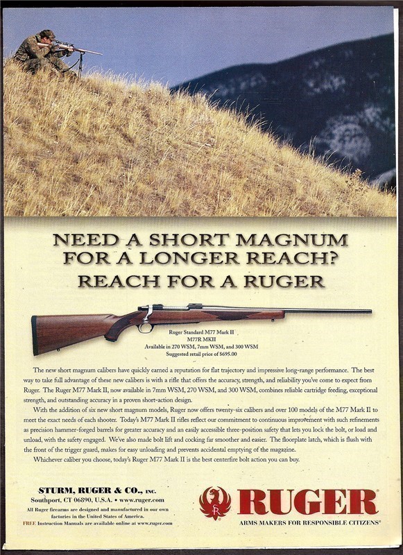 2004 RUGER Standard M77 M77R MKII Rifle PRINT AD-img-0