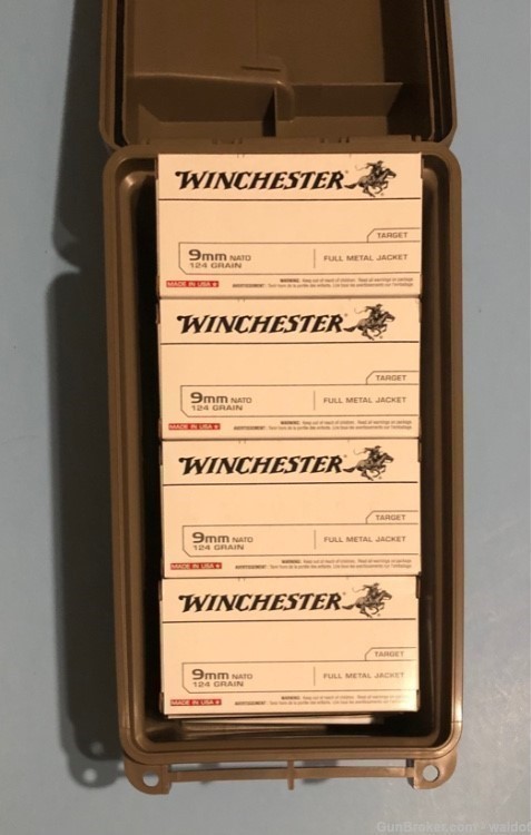 1000 rounds Winchester 9mm Luger 124 gr FMJ Q4318 new in boxes $500.00-img-3