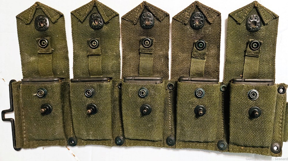 Post WW-II (Circa 1955) Garand belt 10 clips w/80 rounds of 30.06 '71 FN HS-img-4