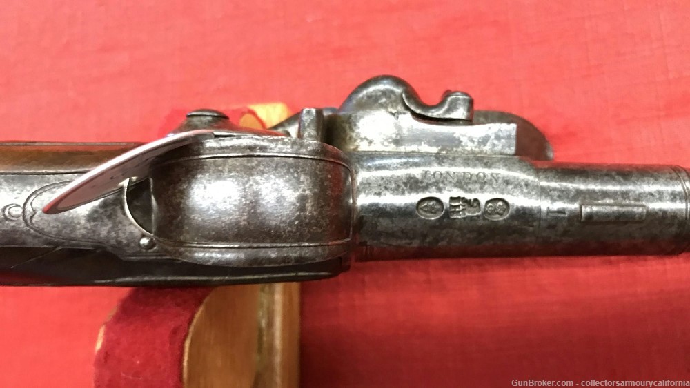 Pair Of Silver Mounted English Turn Off Barrel Greatcoat Pistols By Harman-img-36