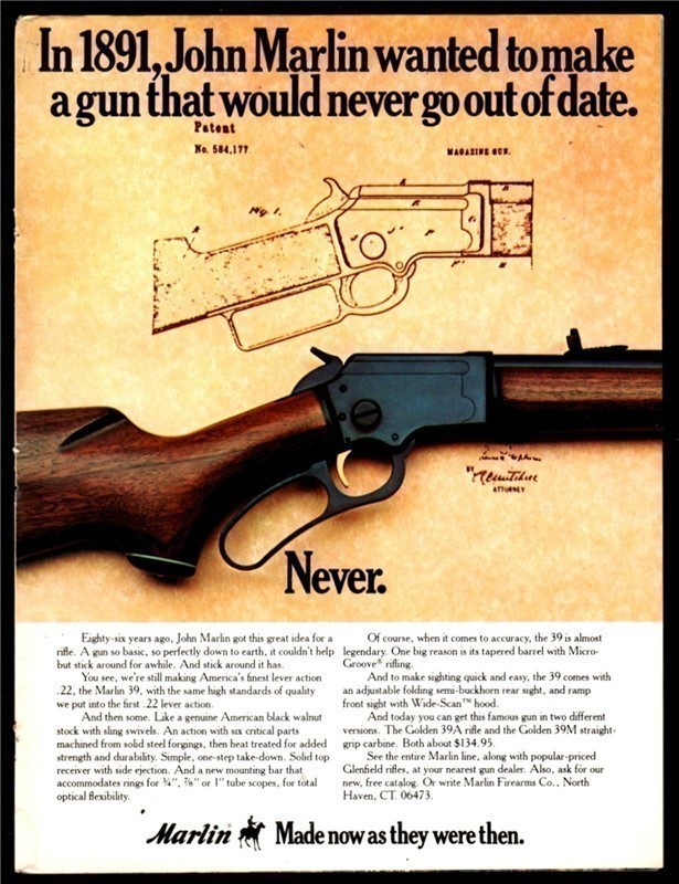 1977 MARLIN Model 39 Lever Action Rifle AD-img-0