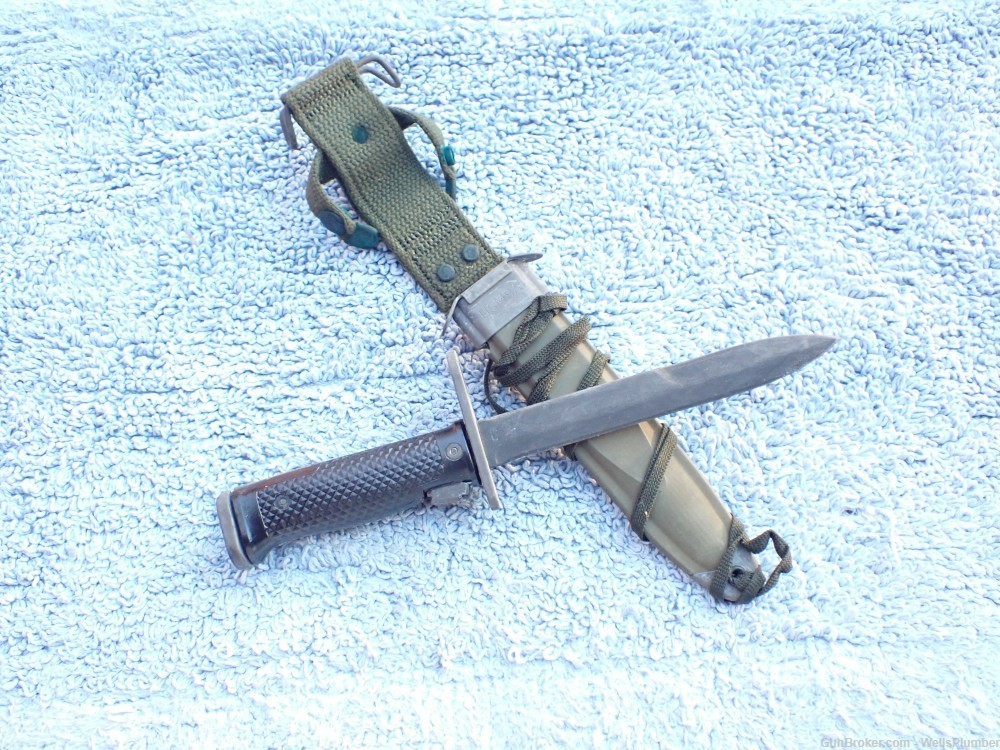 US 1968 VIETNAM M-14 ORIGINAL M6 BAYONET WITH SCABBARD (NEW IN WRAPPER)-img-5