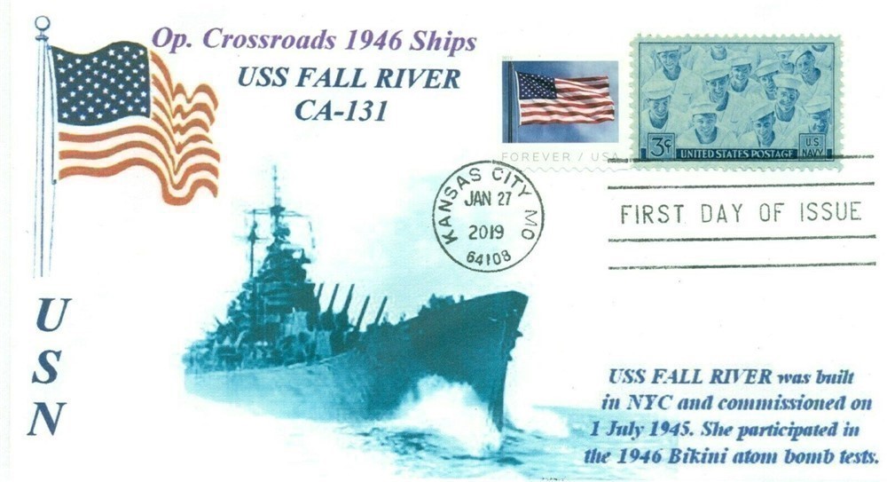USS FALL RIVER CA-131 Cruiser 1946 Bikini Test Ship Op. Crossroads First Da-img-0