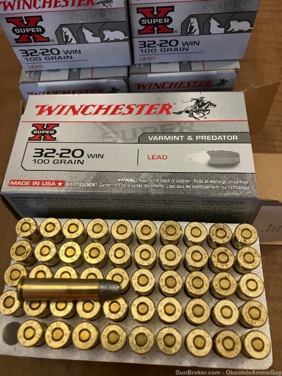 32-20 Win Ammo 50rds 100 grain Leas Winchester Ammunition Factory New ! -img-0