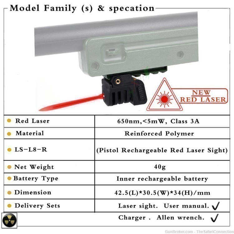 GunToolZ Mini Pistol laser USB Rechargeable 20 mm Rail HIGH QUALITY LOW$$-img-3