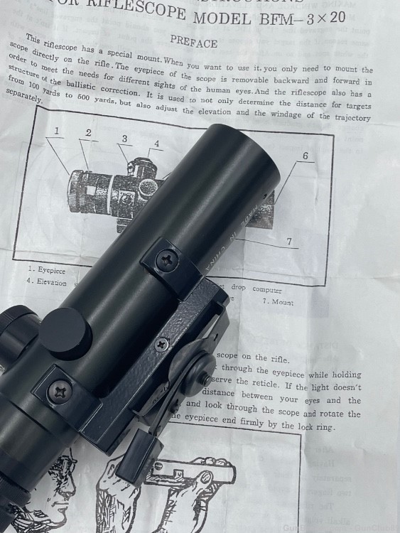 3X20 Retro AR15 SP1 Carry handle mounted scope NOS-img-8