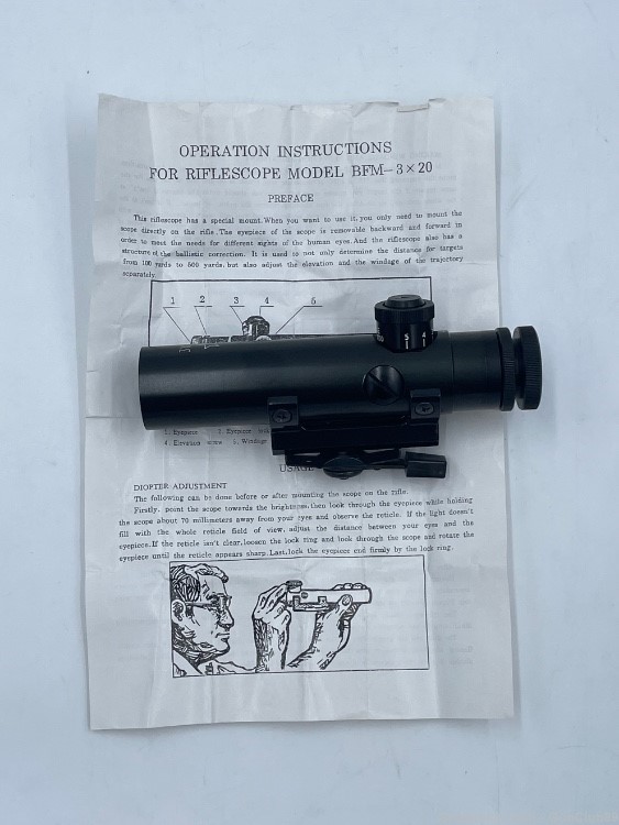 3X20 Retro AR15 SP1 Carry handle mounted scope NOS-img-0