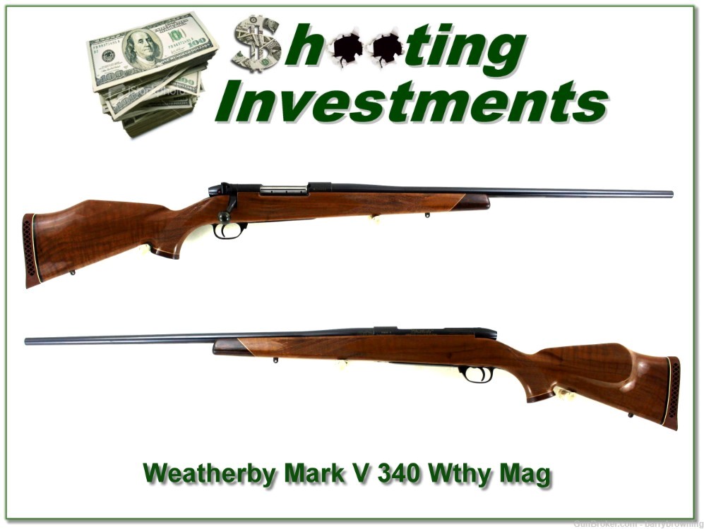 Weatherby Mark V Deluxe 340 Wthy unfired and MINT!-img-0