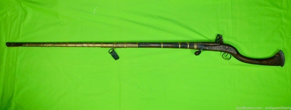 Auction Antique Middle East Islamic Arab  VERY LONG Flintlock Rifle 600-img-0