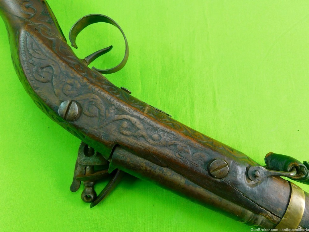 Auction Antique Middle East Islamic Arab  VERY LONG Flintlock Rifle 600-img-10