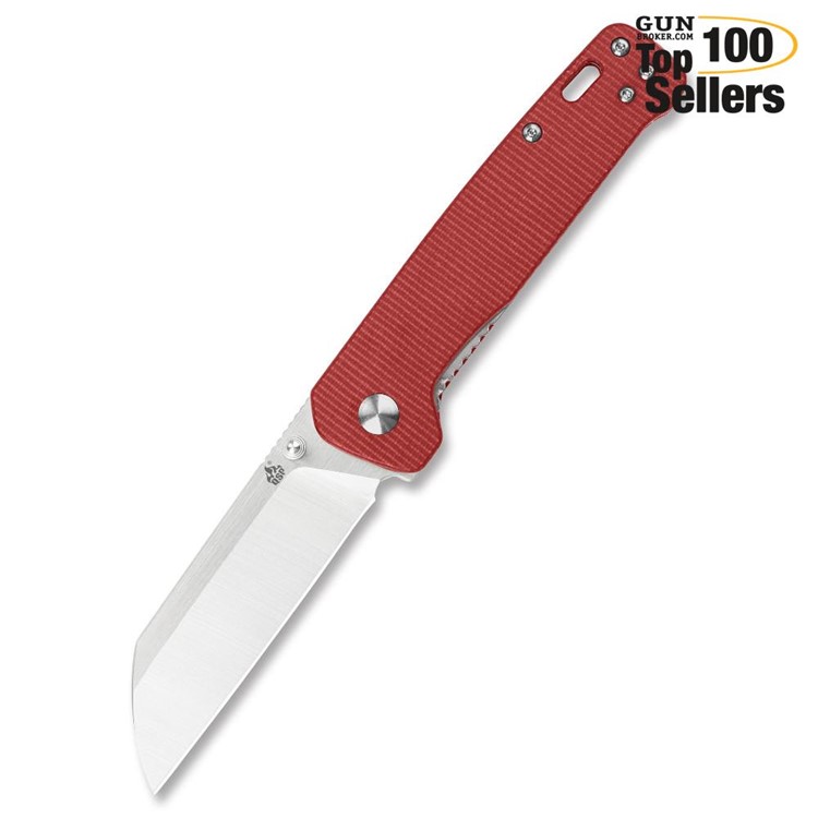 QSP Penguin Red Micarta Copper Washer Pocket Knife-img-0
