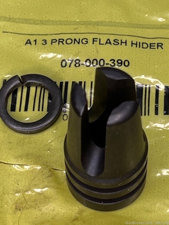 M16 M16A1 3-Prong Flash Hider + Lock Washer Brownell's Retro Line *NOS*-img-1