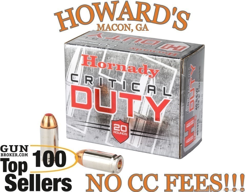 Hornady Critical Duty .40 S&W 175 Grain FlexLock Duty 91375 500-Rounds-img-0