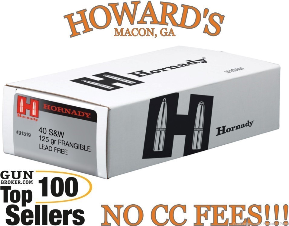 Hornady .40 S&W 125 gr Frangible Ammunition 500-Rounds 91319 -img-0