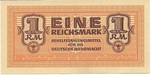 Payment Certificate Germany Armed Forces 1 Reichsmark, WWII-img-0