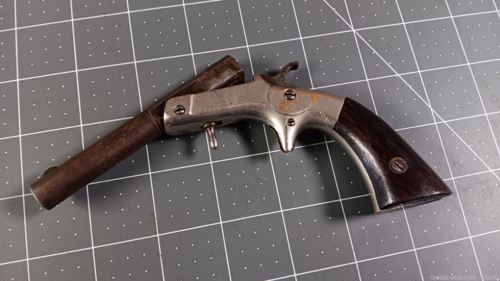frank wesson antique derringer pistol 22 short civil war era-img-0