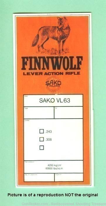 Sako FINNWOLF VL63 Factory Instruction Manual Repr-img-0