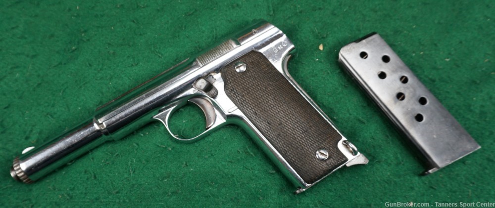 Chrome Plated Astra 1942 / 400 9mm Largo 6" w/ Two Mags No Reserve C&R OK-img-0