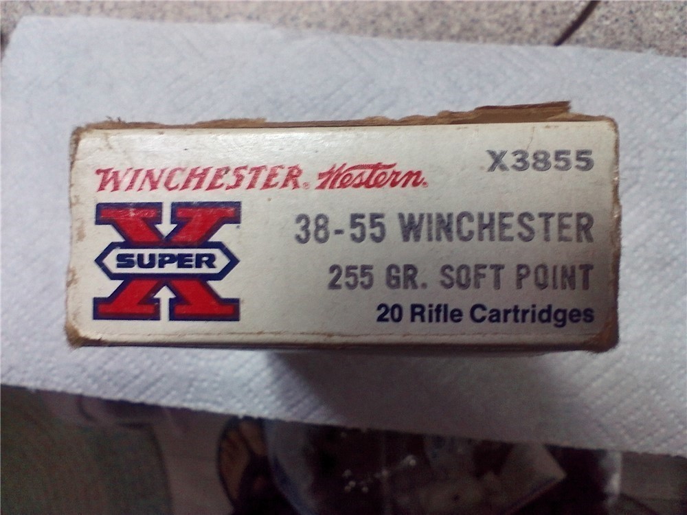 Vintage Winchester 38-55 Western 255 gr. SP ammo-full box-img-1