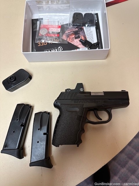 SCCY CPX-2 9mm Pistol with Black Frame and Red Dot, 2-10 rd mags, new, NR-img-1