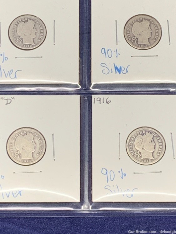 Silver Barber Dimes - 14 coins -img-2
