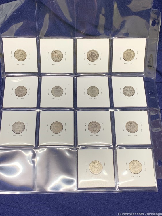 Silver Barber Dimes - 14 coins -img-1