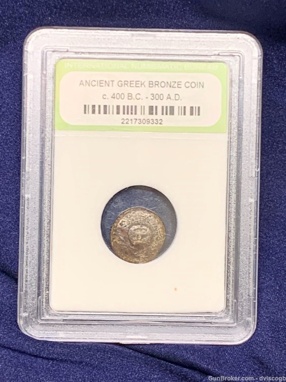 Ancient Greek Bronze Coin c 400 B.C - 300 A.D -img-0