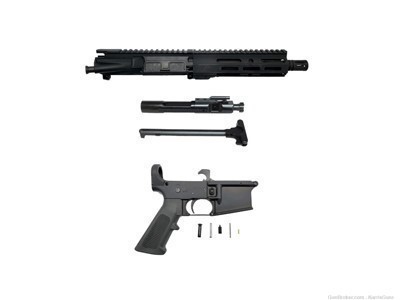 AR-15 5.56 7.5" Pistol Upper With Assembled 7075 Lower
