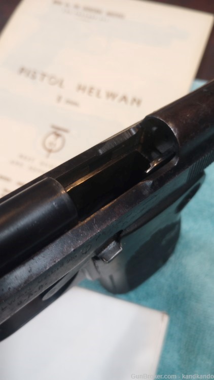 Egyptian Helwan 9mm U.A.B. Licensed Copy Beretta Pistol  Arabic Penny-img-11