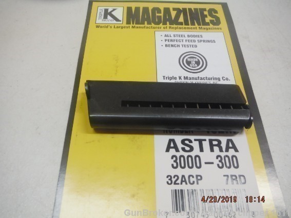 ASTRA 300-3000 magazine 32 ACP 7Rd Astra Mag-img-0
