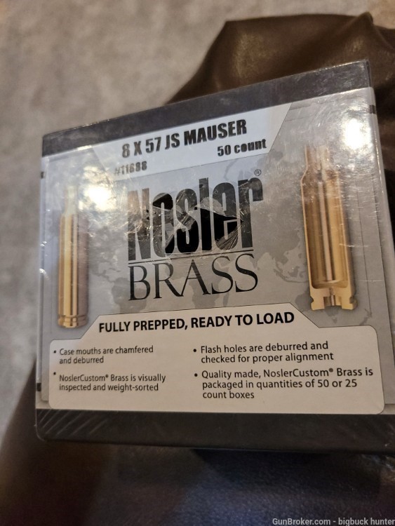 Nosler Brass 8 X 57 JS Mauser 50 count #11888-img-0