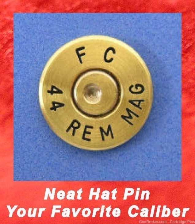Federal  FC  44 REM MAG  Magnum Brass Hat Pin Tie Tack Ammo Bullet-img-0