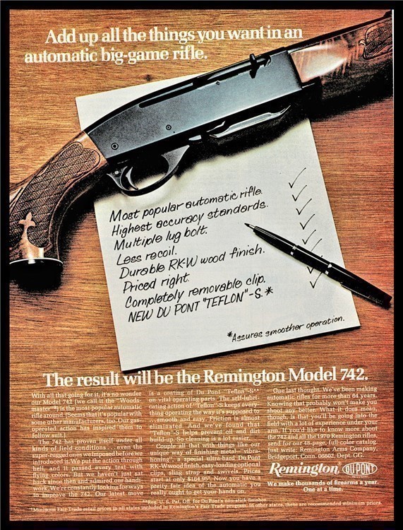 1970 REMINGTON Model 742 Woodmaster Rifle AD-img-0