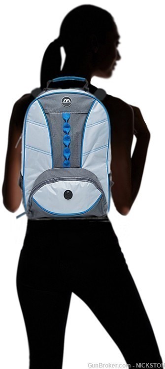 Light Grey With Blue Webbing Unisex Accessories Backpack Shoulder Book Bag -img-3
