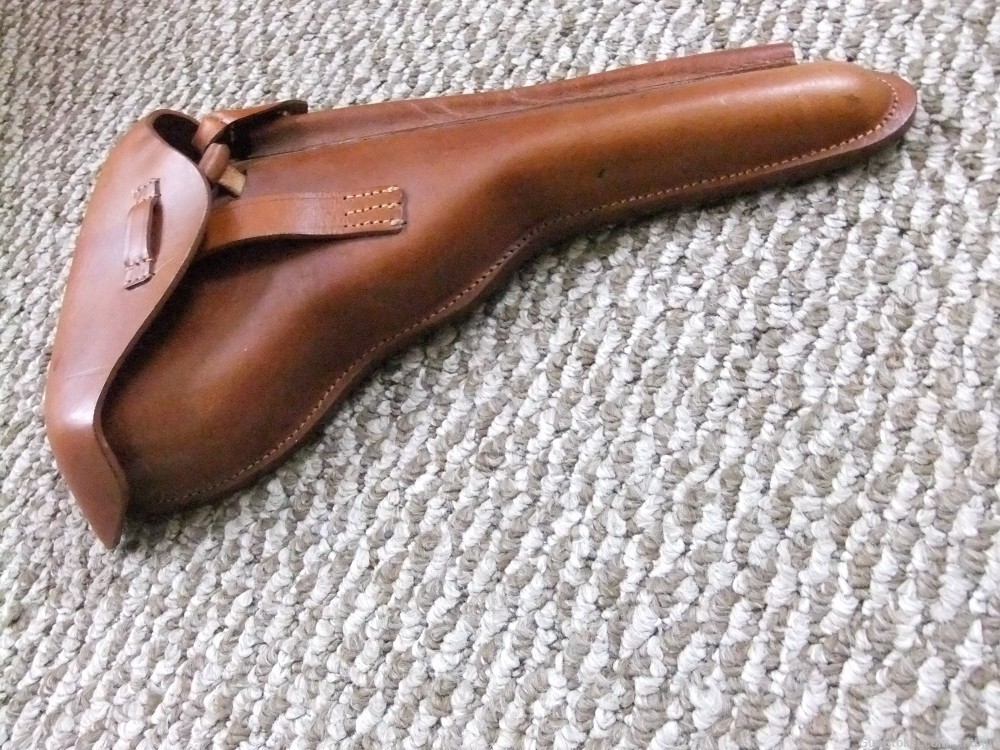 WW1 Luger 8 inch Leather Artillery Holster Excellent Copy  -img-4