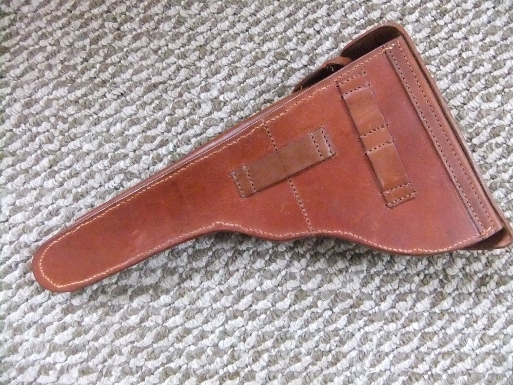 WW1 Luger 8 inch Leather Artillery Holster Excellent Copy  -img-1