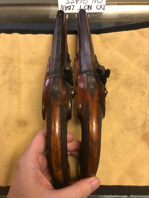 PAIR of Antique French? Dueling Pistols NICE CLEAN 50cal Wax Bullet IVORY-img-2