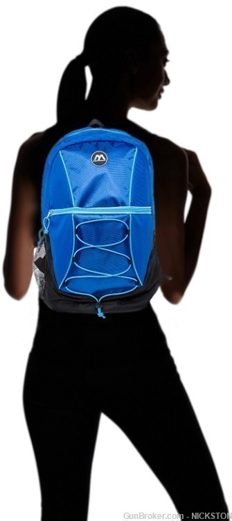 Black and Blue Ripcord Lightweight Accessories Backpack Shoulder Book Bag -img-3