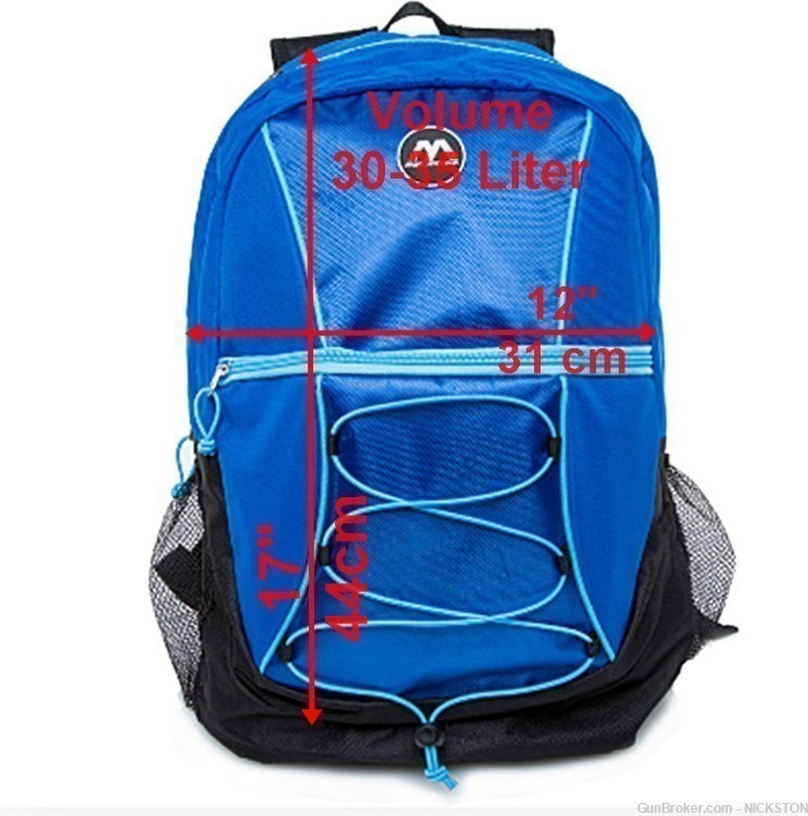Black and Blue Ripcord Lightweight Accessories Backpack Shoulder Book Bag -img-4