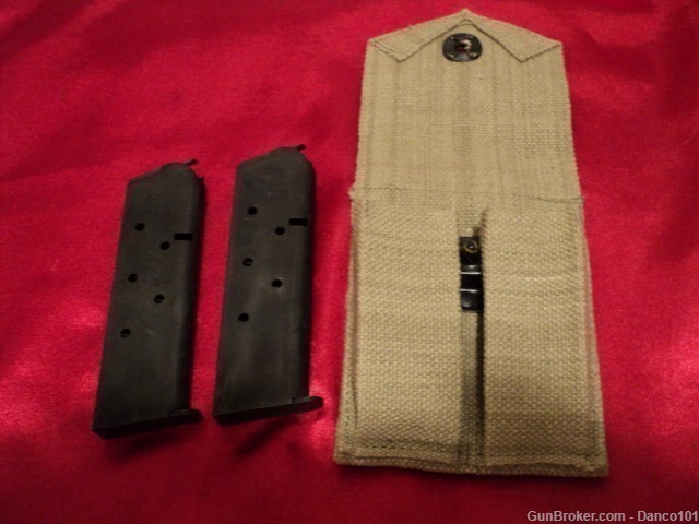 2 COLT 1911 GI TYPE MAGZINES WITH POUCH -img-3