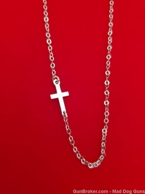 925 Sterling Silver "Cross My Heart" Necklace.  18" long.  SS56. *REDUCED*-img-0