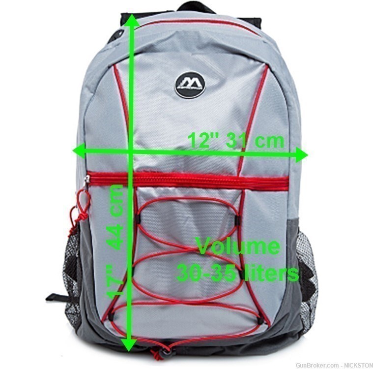 Light Grey with Red Ripcord Unisex Accessories Backpack Shoulder Book Bag -img-4