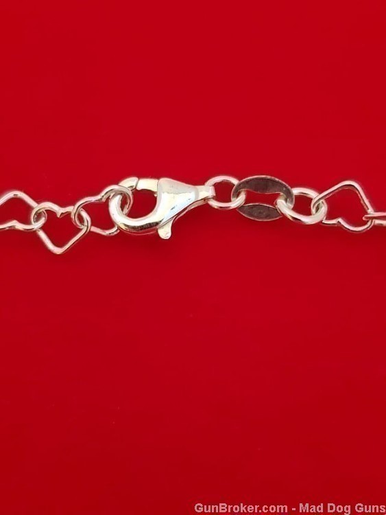 925 Sterling Silver "Lots of Hearts" Bracelet.  7.5"L.  SS61. *REDUCED*-img-2